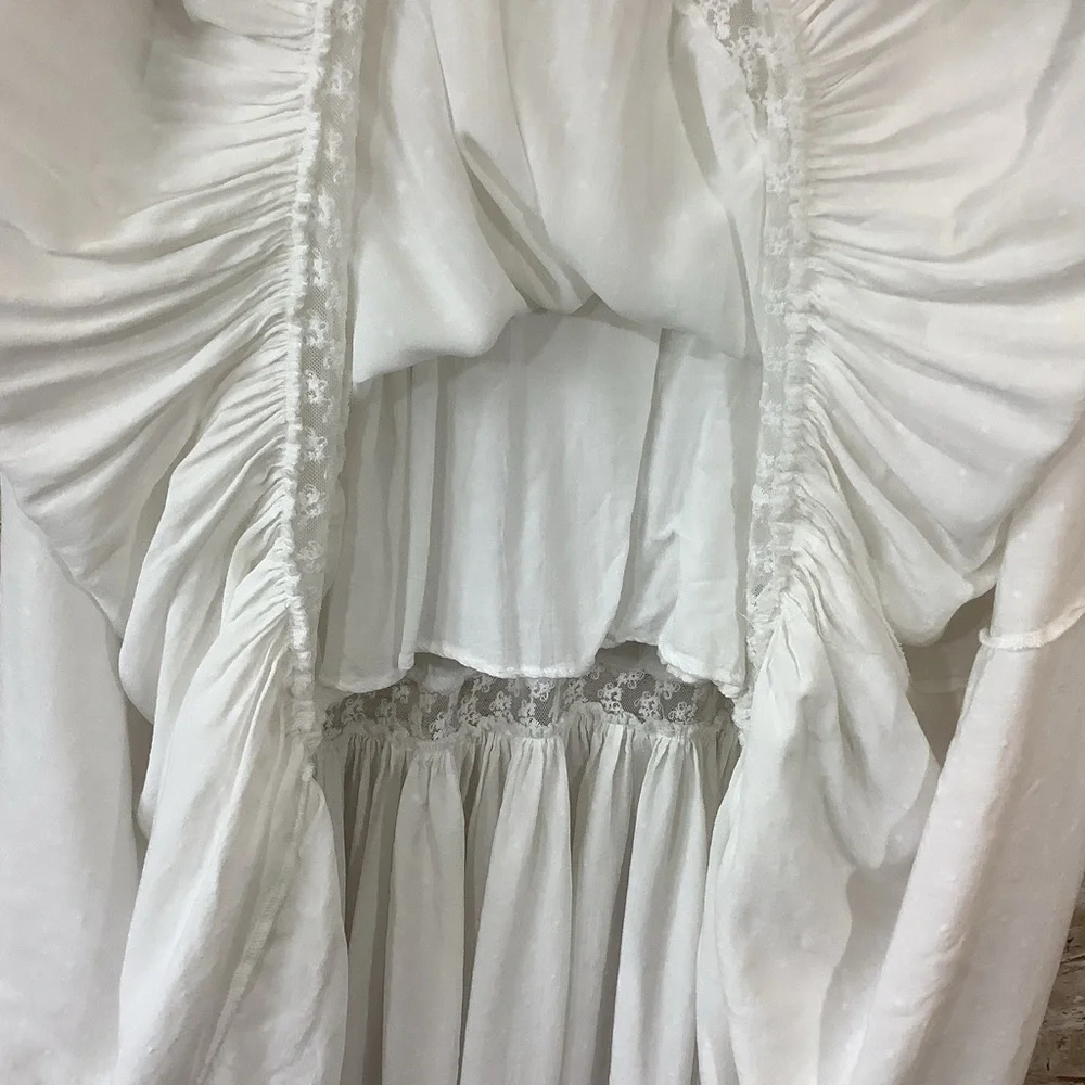 Baltic Born Rayna Deep V White Maxi Dress XL Wedding Boho Festival Fairy - Picture 9 of 12